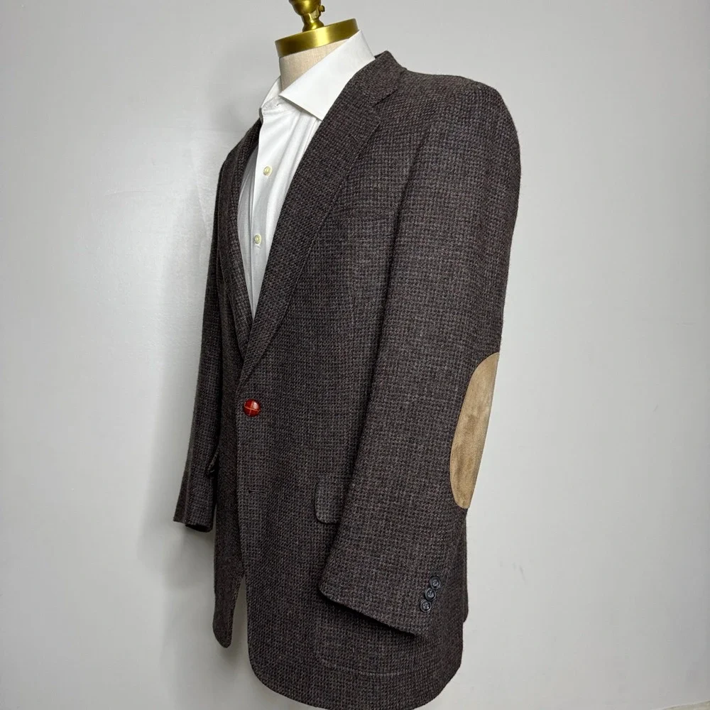 Austin Reed Regent Street Mens‎ 42L Brown Blazer Elbow Patches Tailored USA